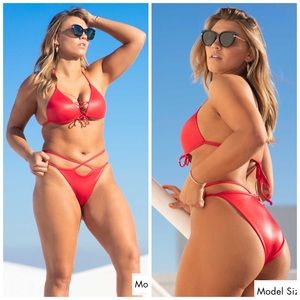 Voda Swim Envy Push Up Leatherette Corset Bikini (NWOT)